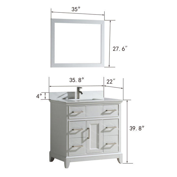Andover Mills™ Valor 36" Single Bathroom Vanity Set with Mirror